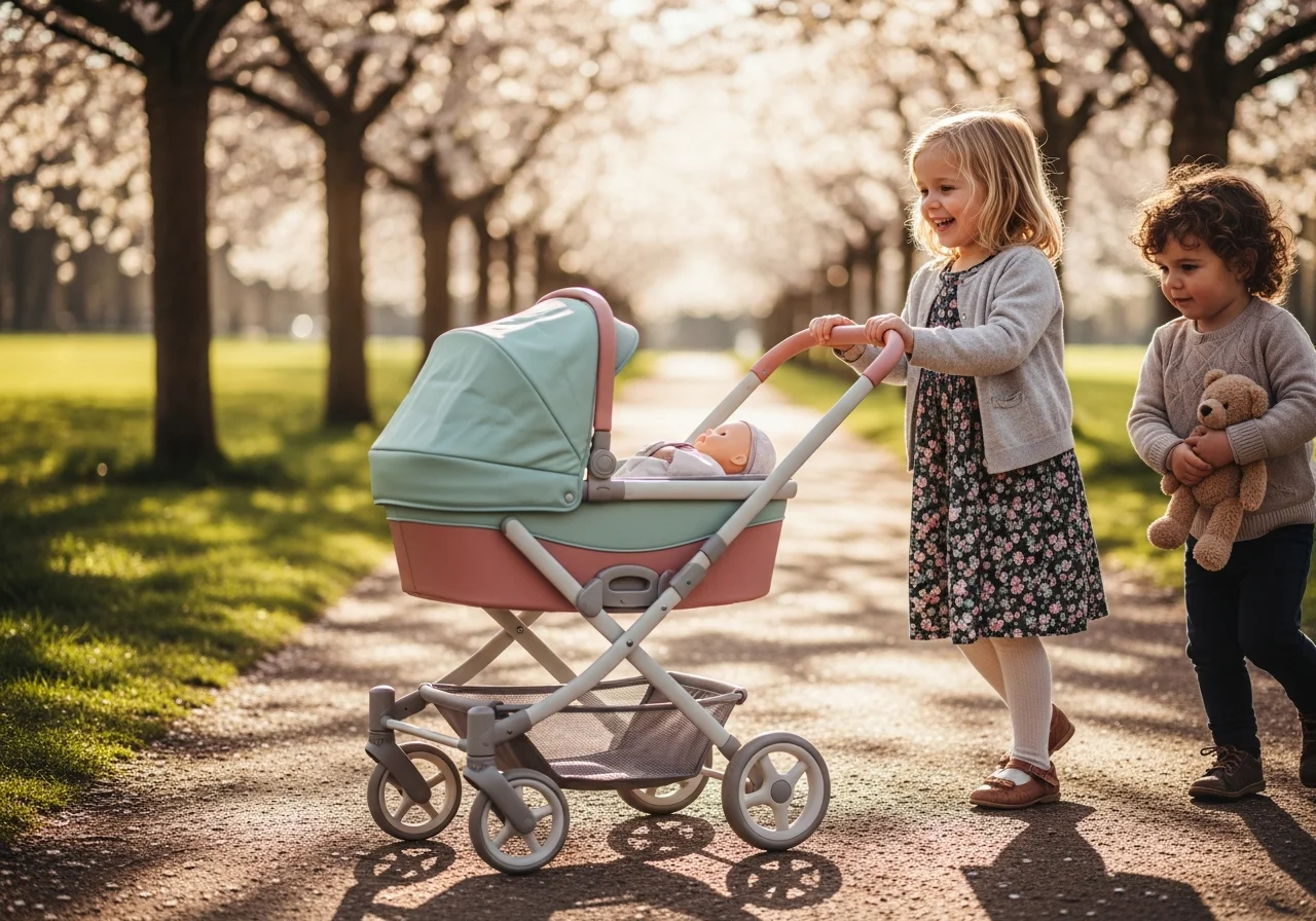 Baby Doll Play and Gross Motor Skills: Walking Prams and Physical Development - activities and practical tips